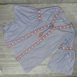 Boho shoreline open tassel tie embroidered bell sleeve beach cover up swimwear l